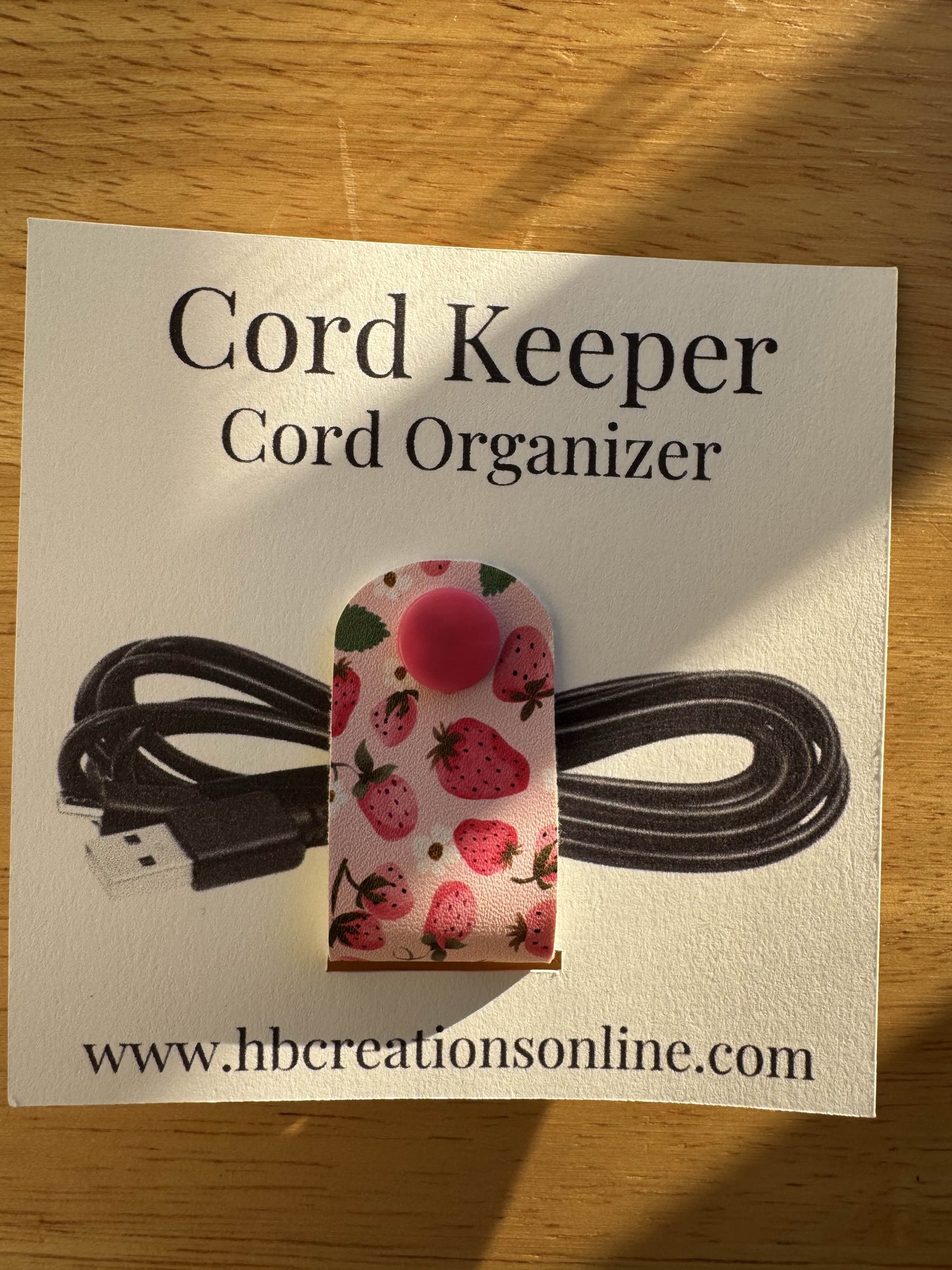 Strawberry Cord Keeper | Cord Organizer | Travel Cord Organizer