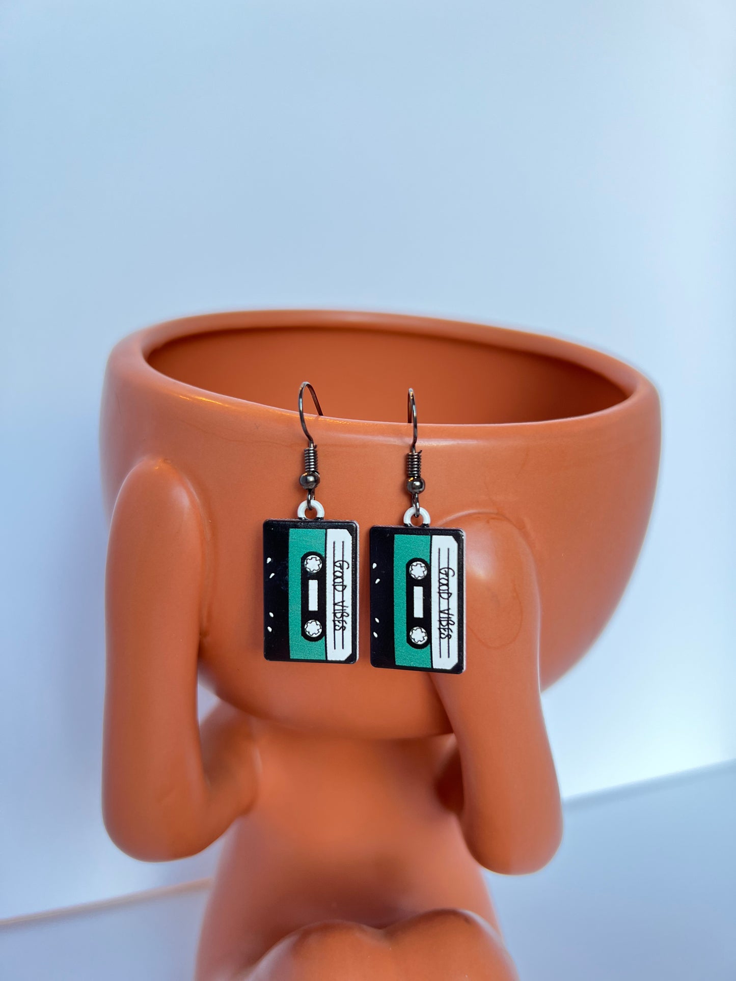 Retro "Good Vibes" Cassette Tape Earrings | Quirky Earrings
