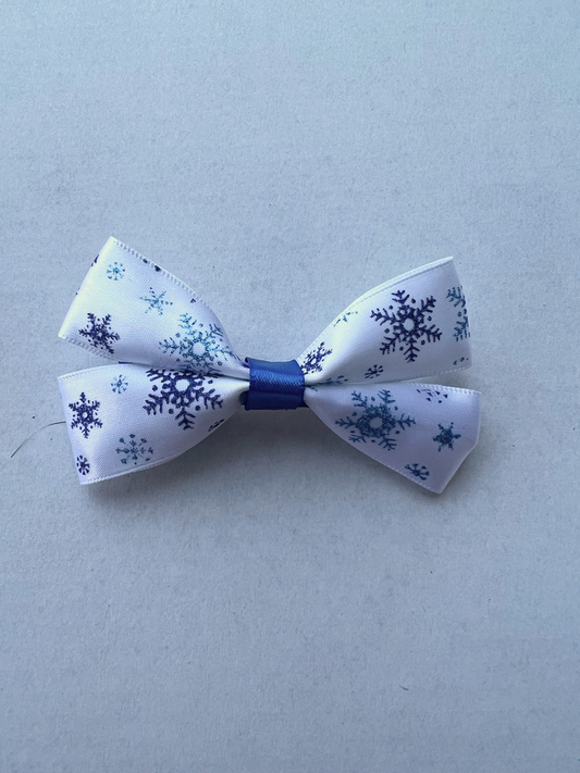 Winter Snowflake Bow | Ribbon Hairbow | Hair Accessory | Christmas Hair Bow