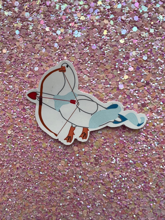 Valentine Goose Cupid Sticker | Vinyl Sticker | Water-Resistant Sticker | Laptop Sticker