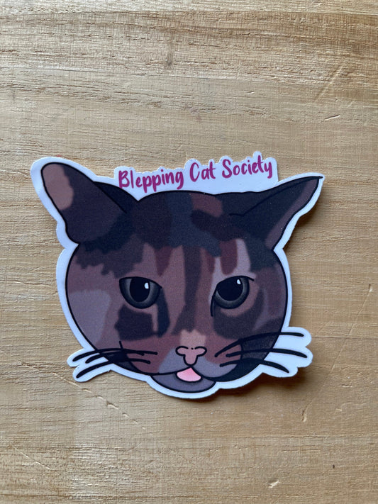 Blepping Cat Society Water-Resistant Sticker | Laptop Sticker | Water Bottle Sticker | Vinyl Sticker