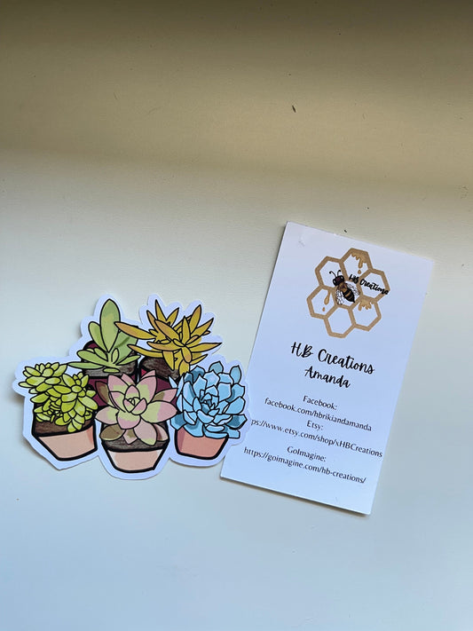 Succulent Plants Water-Resistant Sticker | Laptop Sticker | Water Bottle Sticker | Vinyl Sticker