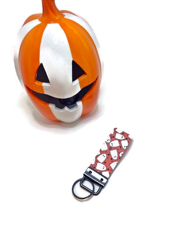 Halloween Ghost "Boo" Mini Wristlet Keychain | Halloween Keychain | Hanging Keychain
