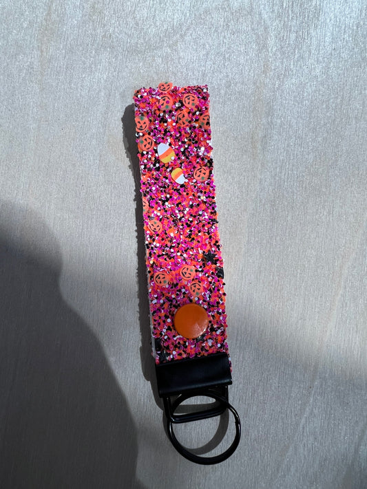 Pink Halloween Snap Wristlet Keychain