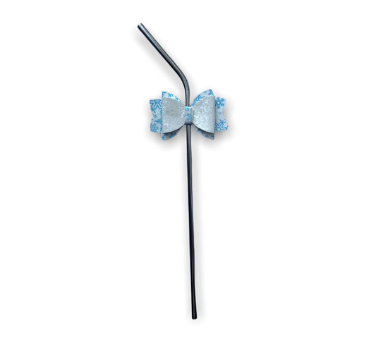 Blue Snowflake Straw Topper