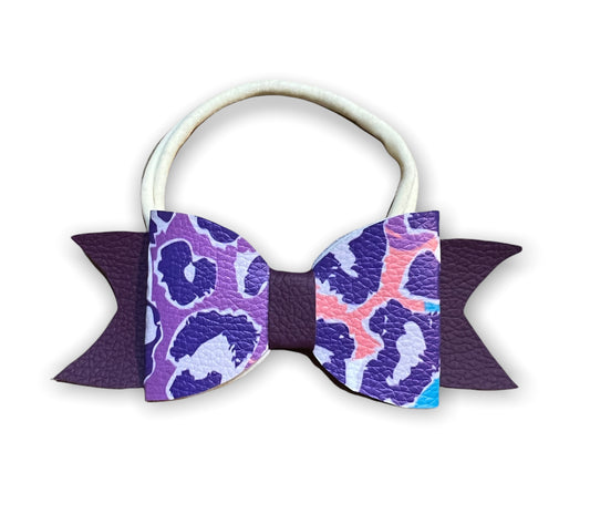 Purple Leopard Hairbow Headband